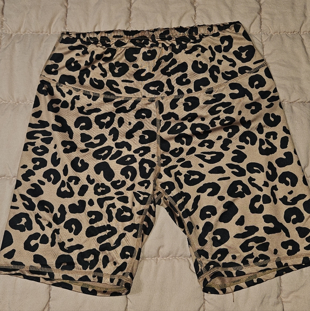 Leopard Print Biker Shorts